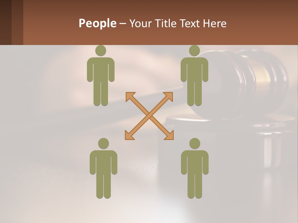 A Wooden Judge's Hammer On Top Of A Wooden Table PowerPoint Template