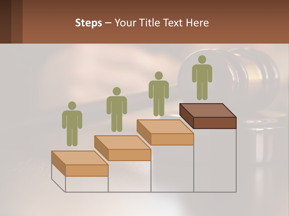 A Wooden Judge's Hammer On Top Of A Wooden Table PowerPoint Template