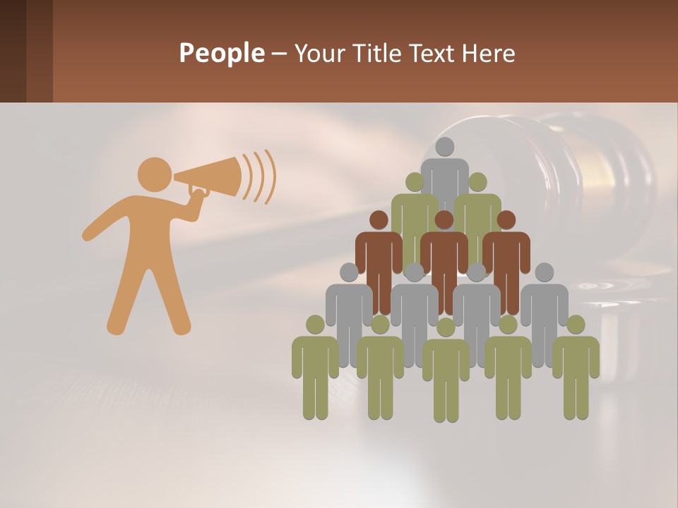 A Wooden Judge's Hammer On Top Of A Wooden Table PowerPoint Template