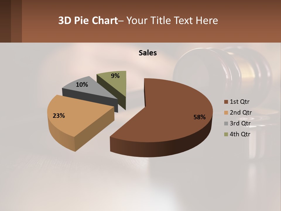 A Wooden Judge's Hammer On Top Of A Wooden Table PowerPoint Template