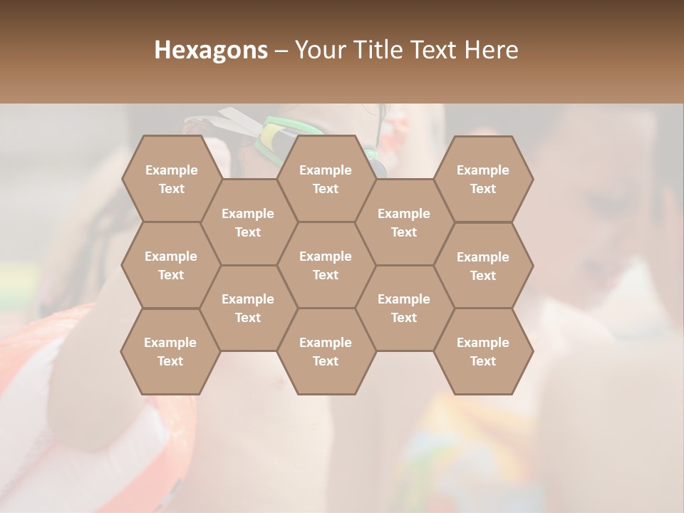 A Group Of Young Children Wearing Swimming Goggles PowerPoint Template