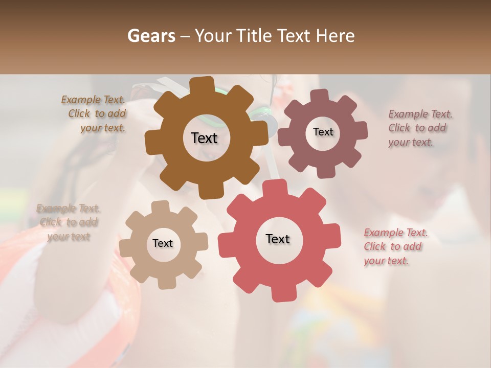 A Group Of Young Children Wearing Swimming Goggles PowerPoint Template