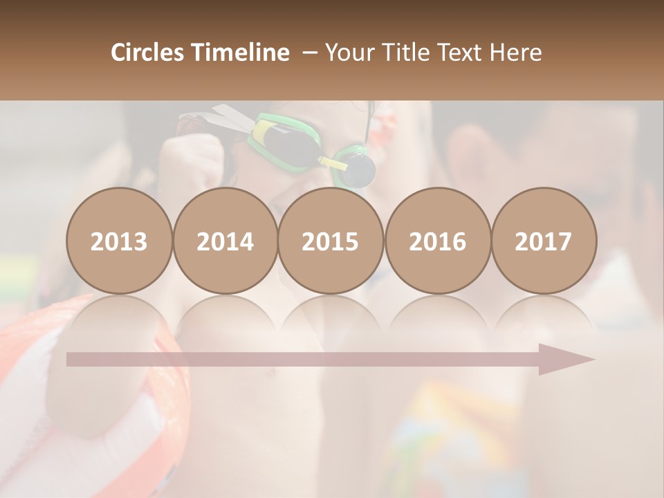 A Group Of Young Children Wearing Swimming Goggles PowerPoint Template