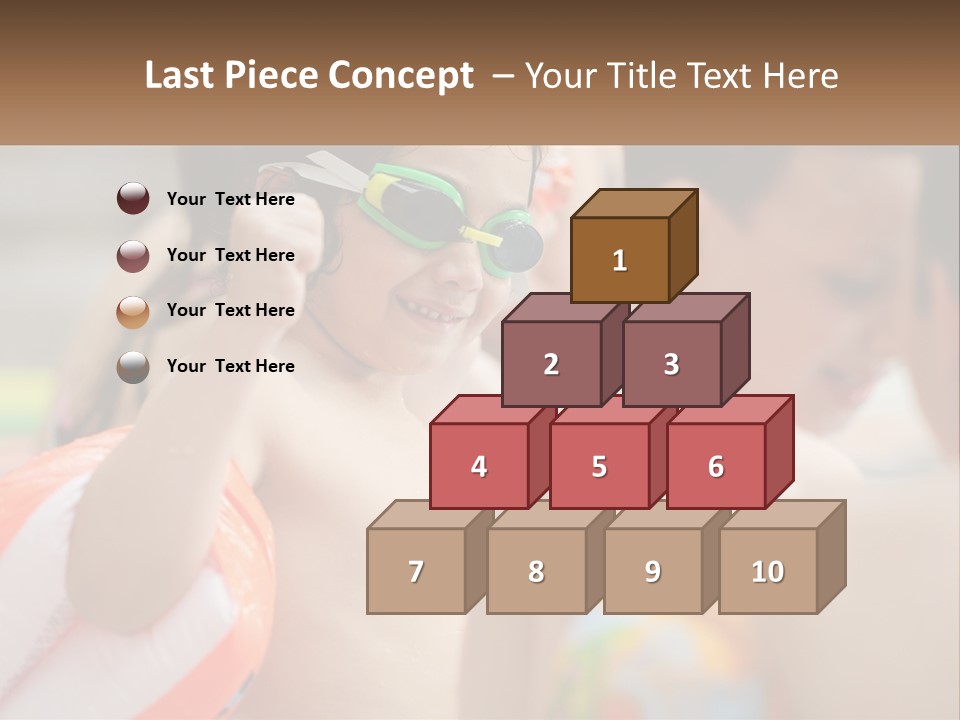 A Group Of Young Children Wearing Swimming Goggles PowerPoint Template
