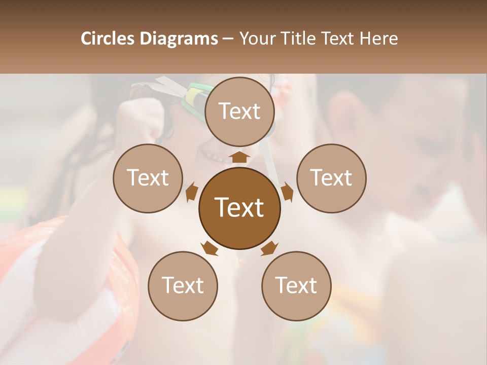 A Group Of Young Children Wearing Swimming Goggles PowerPoint Template