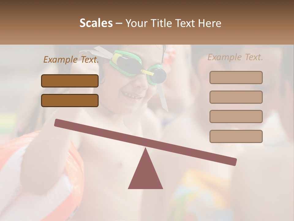 A Group Of Young Children Wearing Swimming Goggles PowerPoint Template