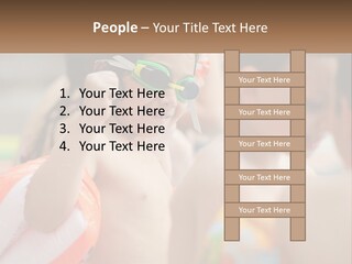 A Group Of Young Children Wearing Swimming Goggles PowerPoint Template
