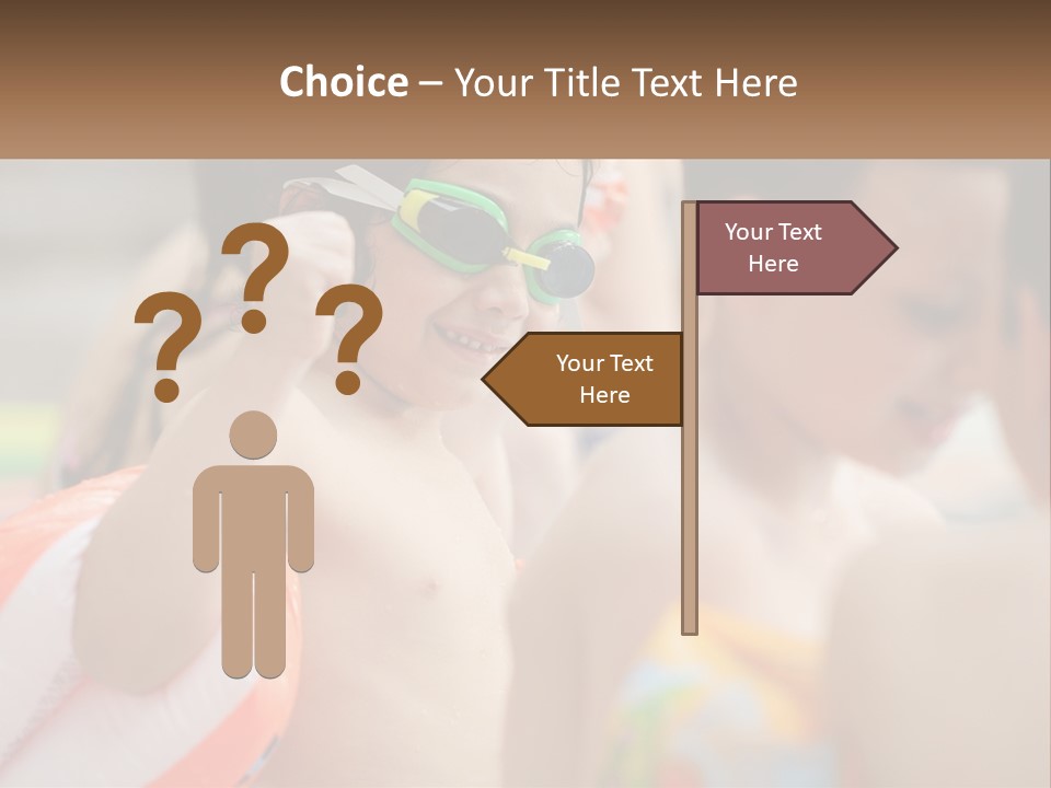A Group Of Young Children Wearing Swimming Goggles PowerPoint Template