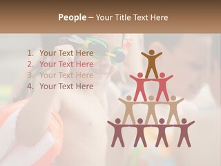 A Group Of Young Children Wearing Swimming Goggles PowerPoint Template