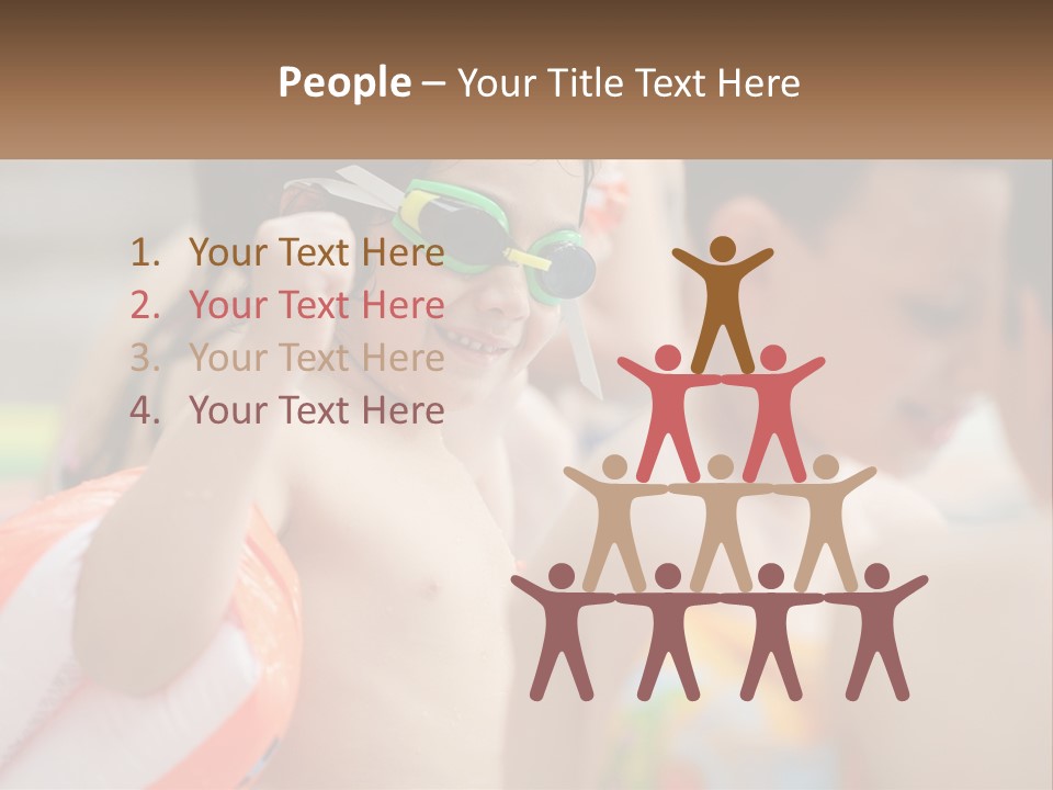 A Group Of Young Children Wearing Swimming Goggles PowerPoint Template