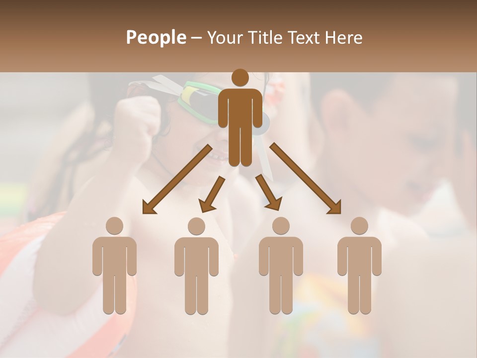 A Group Of Young Children Wearing Swimming Goggles PowerPoint Template