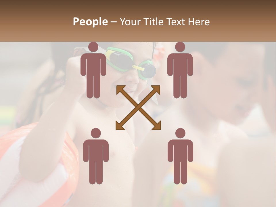 A Group Of Young Children Wearing Swimming Goggles PowerPoint Template