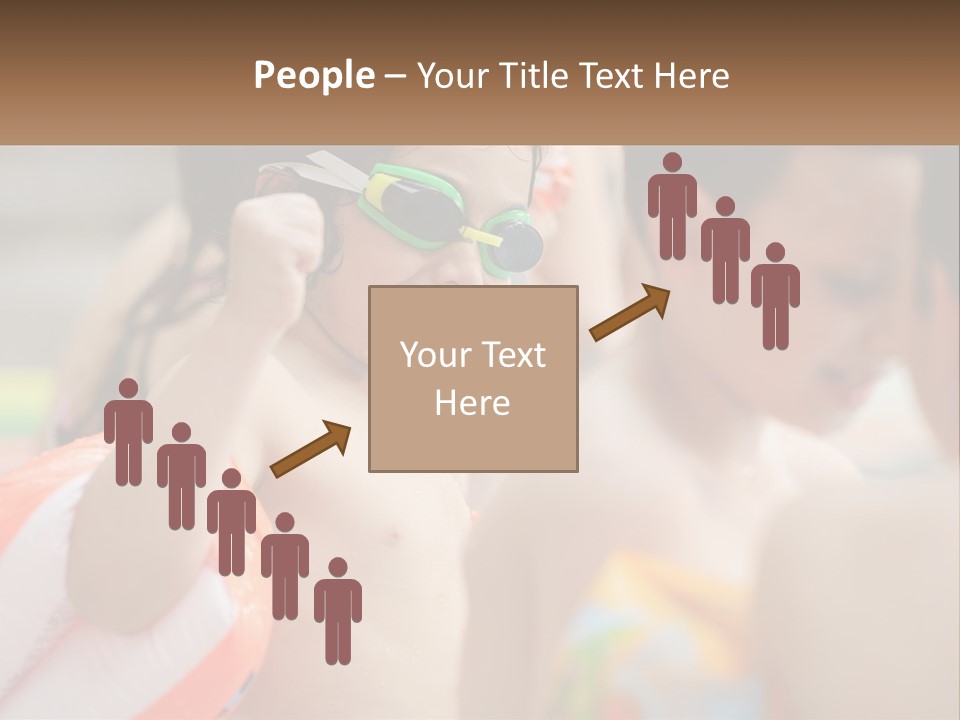 A Group Of Young Children Wearing Swimming Goggles PowerPoint Template