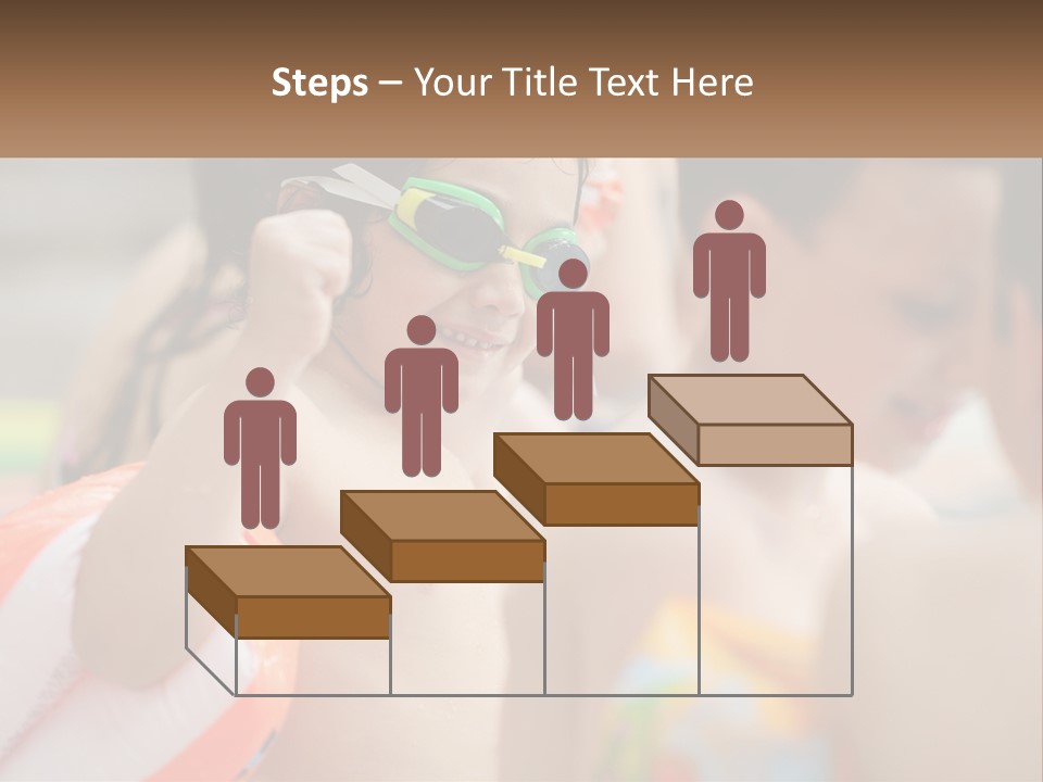 A Group Of Young Children Wearing Swimming Goggles PowerPoint Template