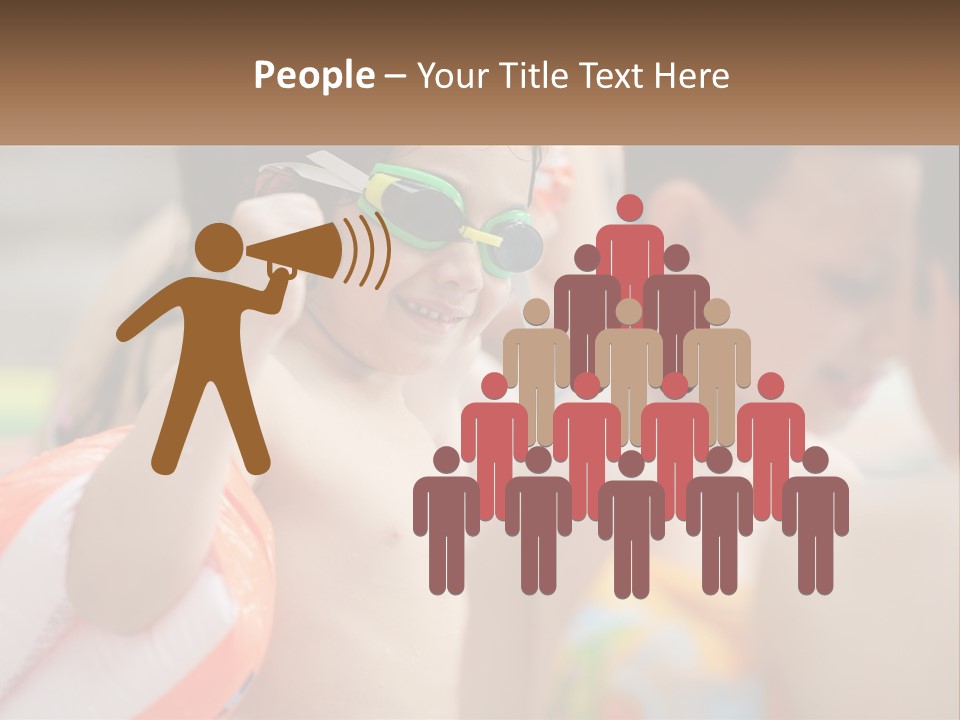 A Group Of Young Children Wearing Swimming Goggles PowerPoint Template