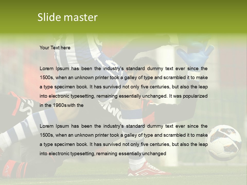 A Soccer Player Is Kicking A Soccer Ball PowerPoint Template