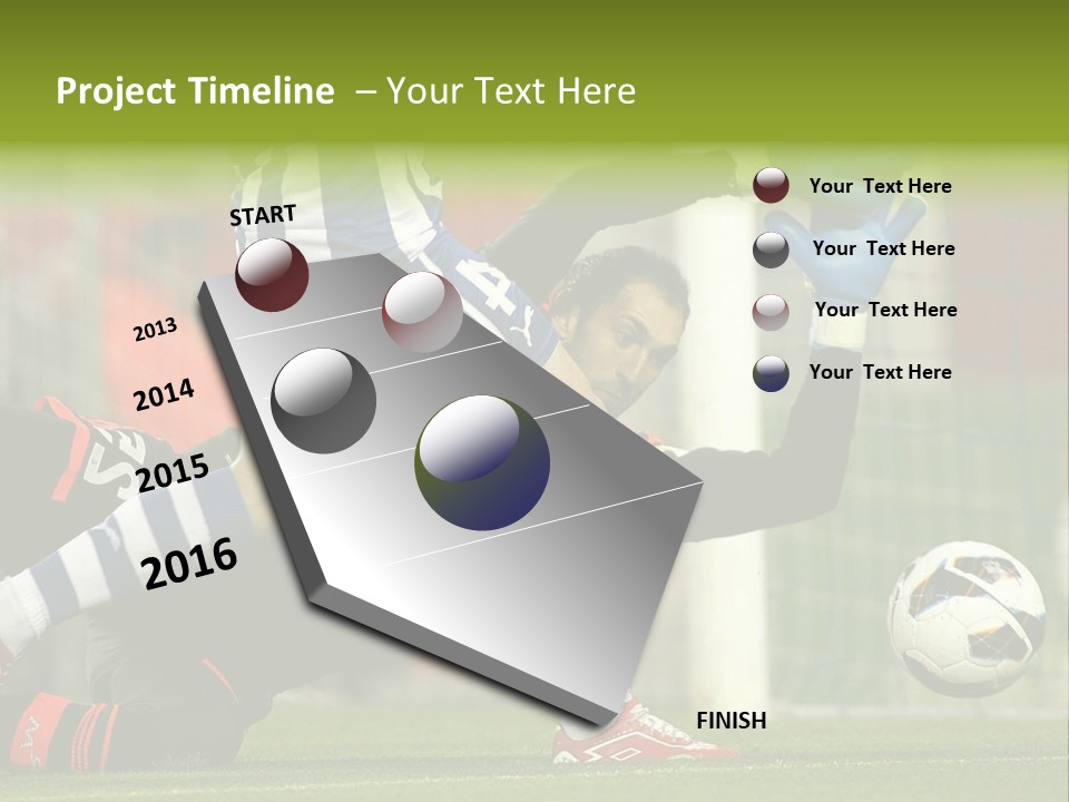 A Soccer Player Is Kicking A Soccer Ball PowerPoint Template