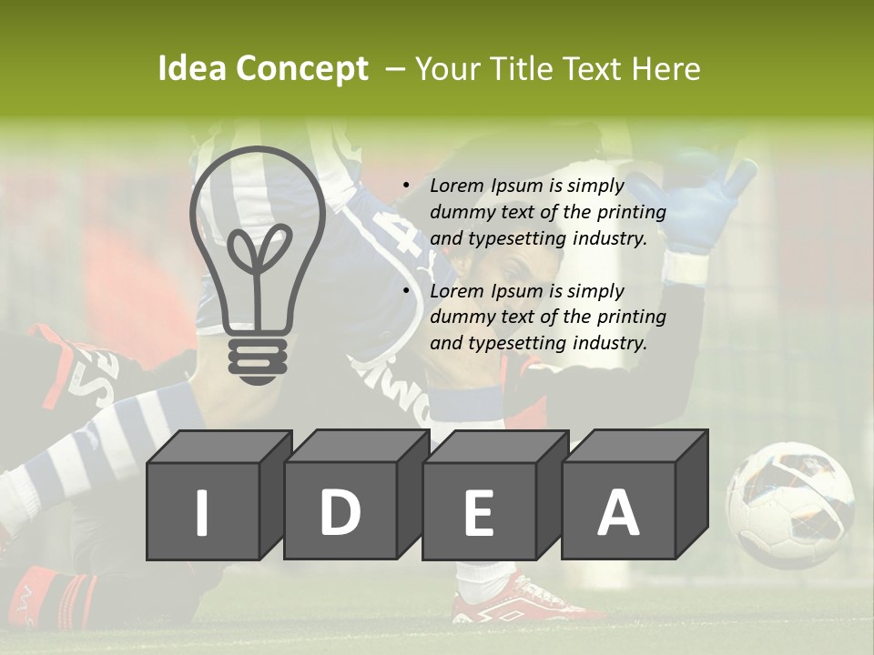 A Soccer Player Is Kicking A Soccer Ball PowerPoint Template