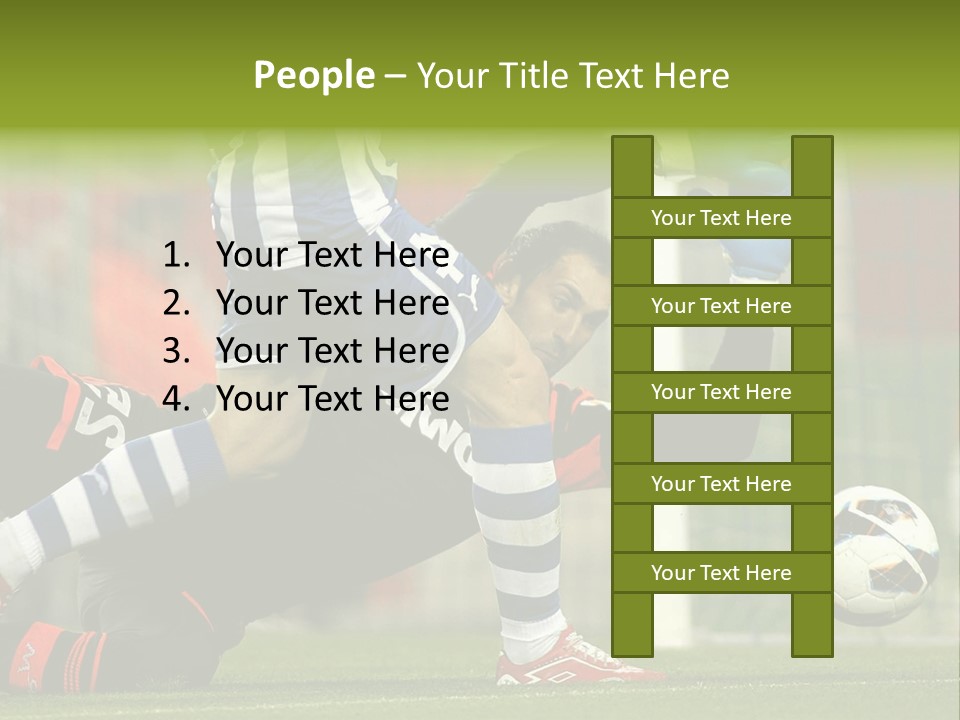 A Soccer Player Is Kicking A Soccer Ball PowerPoint Template