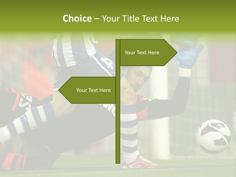 A Soccer Player Is Kicking A Soccer Ball PowerPoint Template