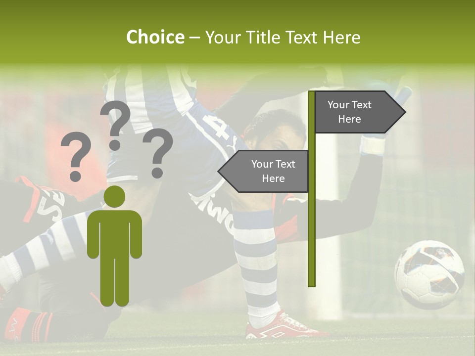 A Soccer Player Is Kicking A Soccer Ball PowerPoint Template