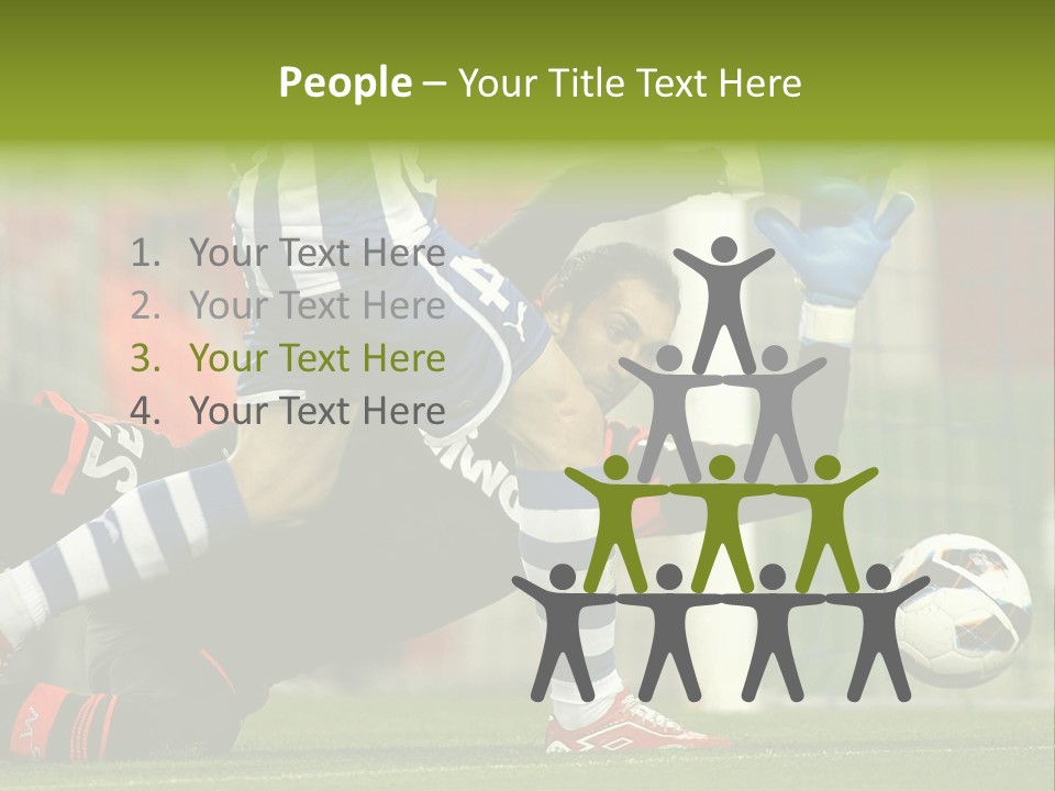 A Soccer Player Is Kicking A Soccer Ball PowerPoint Template