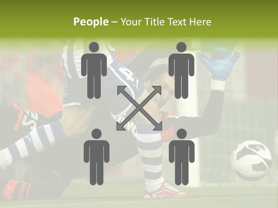 A Soccer Player Is Kicking A Soccer Ball PowerPoint Template