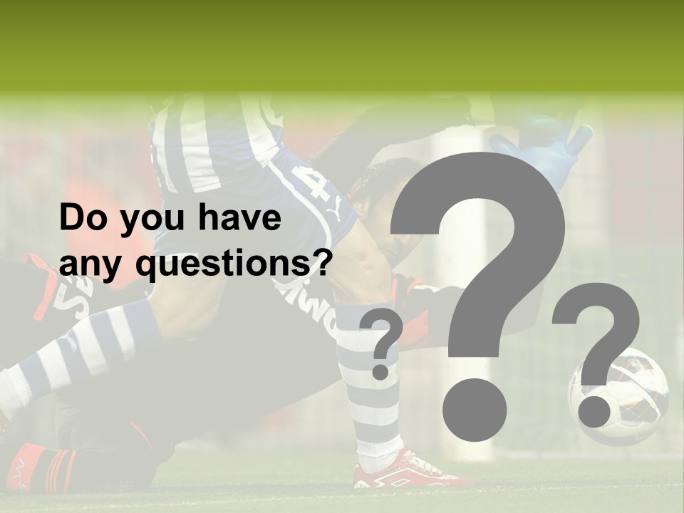 A Soccer Player Is Kicking A Soccer Ball PowerPoint Template