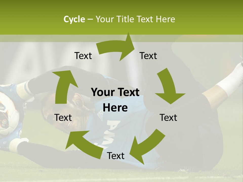 A Man Laying On The Ground With A Soccer Ball PowerPoint Template