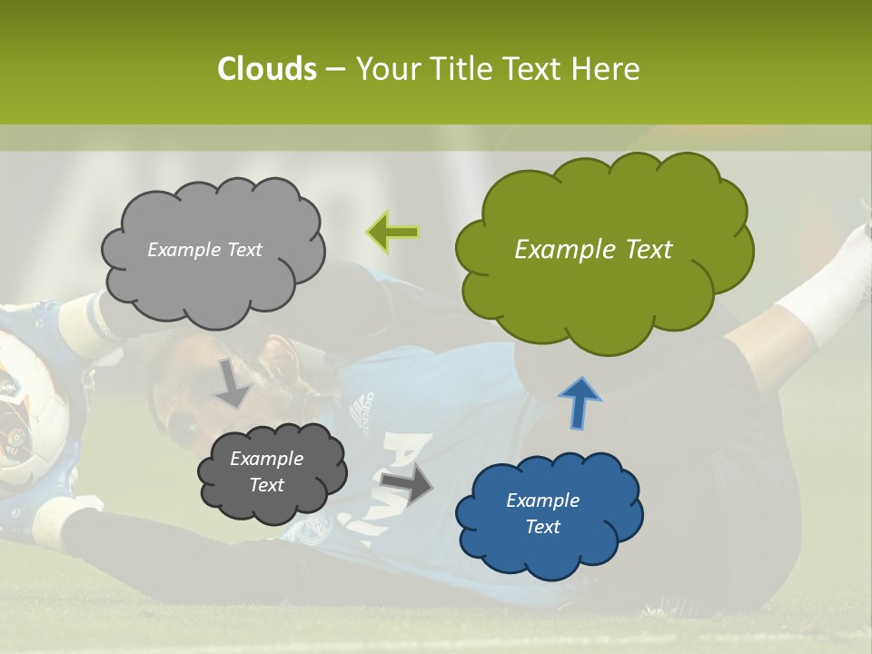 A Man Laying On The Ground With A Soccer Ball PowerPoint Template
