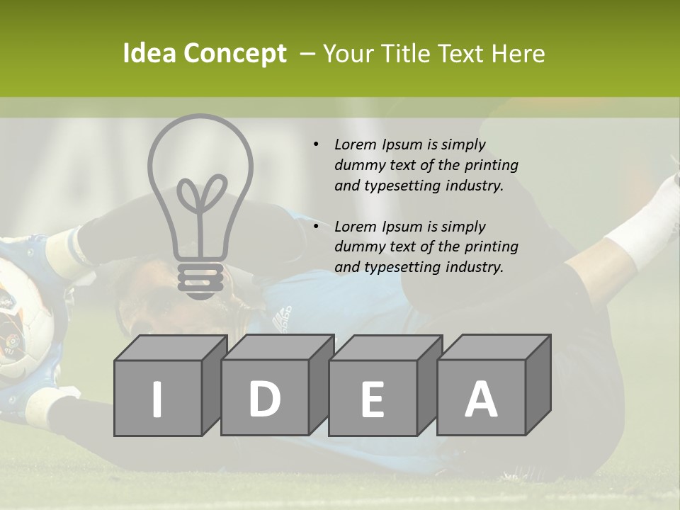 A Man Laying On The Ground With A Soccer Ball PowerPoint Template