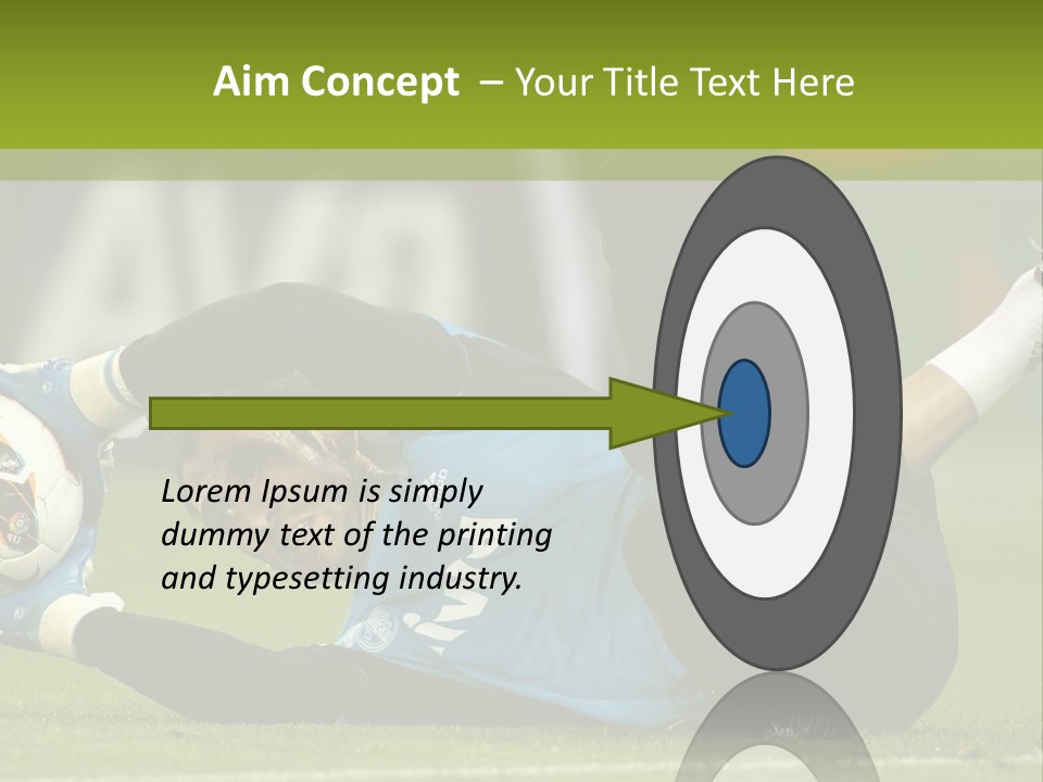 A Man Laying On The Ground With A Soccer Ball PowerPoint Template