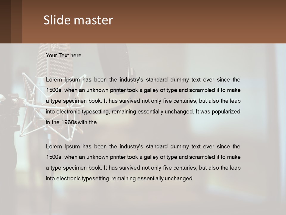 A Microphone With A Microphone Stand In Front Of It PowerPoint Template