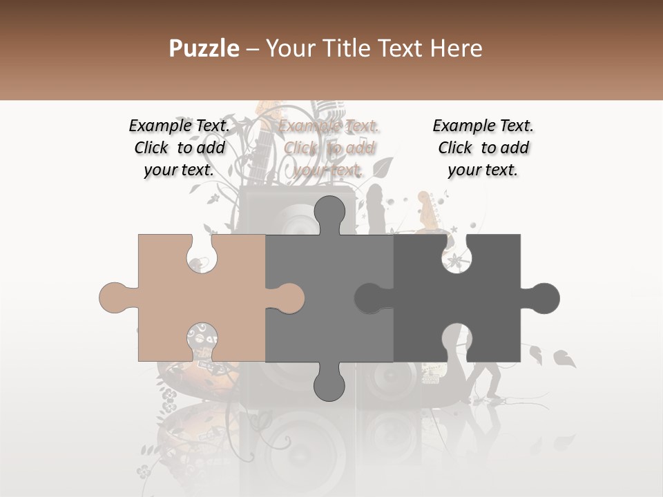 A Speaker With Music Notes And A Guitar In The Background PowerPoint Template