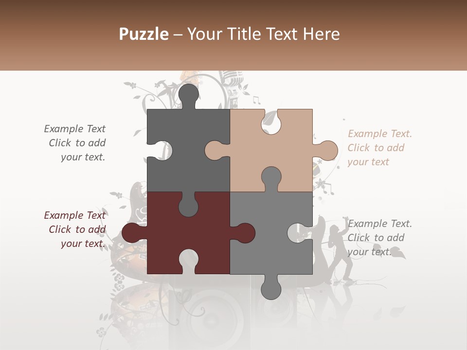 A Speaker With Music Notes And A Guitar In The Background PowerPoint Template