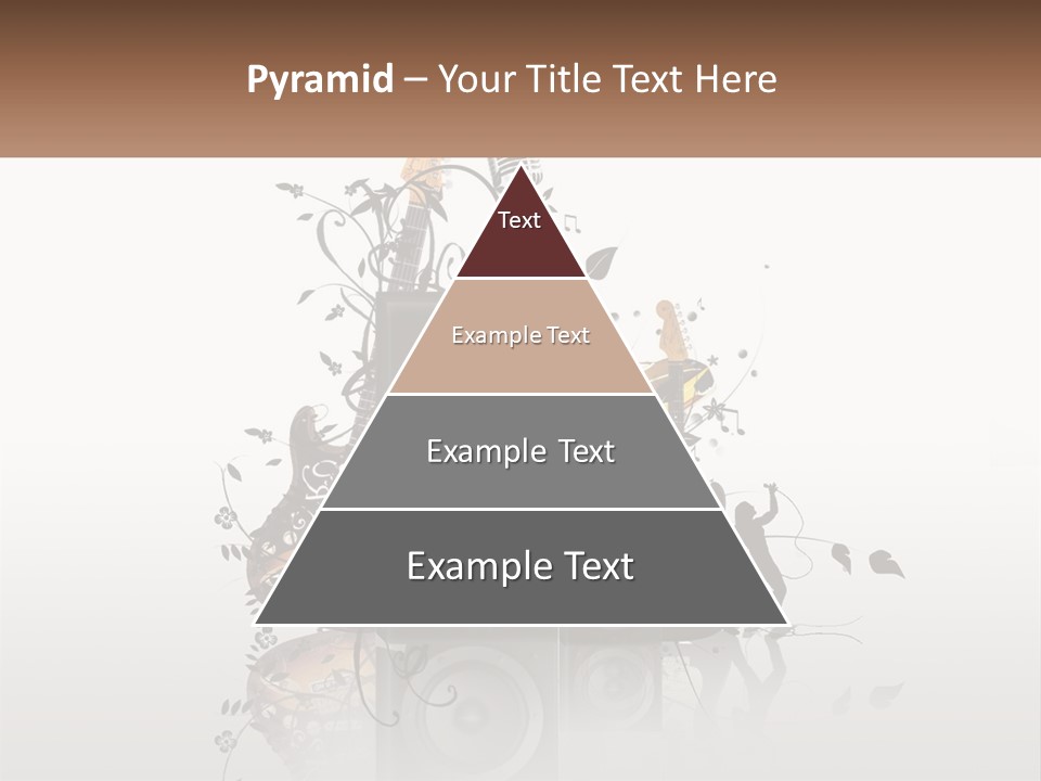 A Speaker With Music Notes And A Guitar In The Background PowerPoint Template