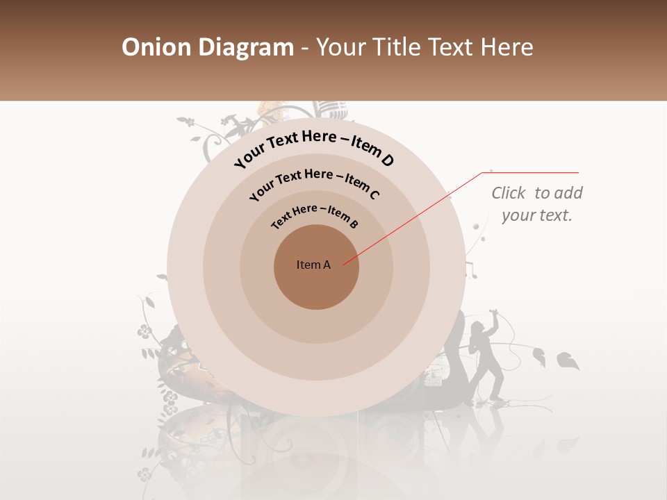 A Speaker With Music Notes And A Guitar In The Background PowerPoint Template