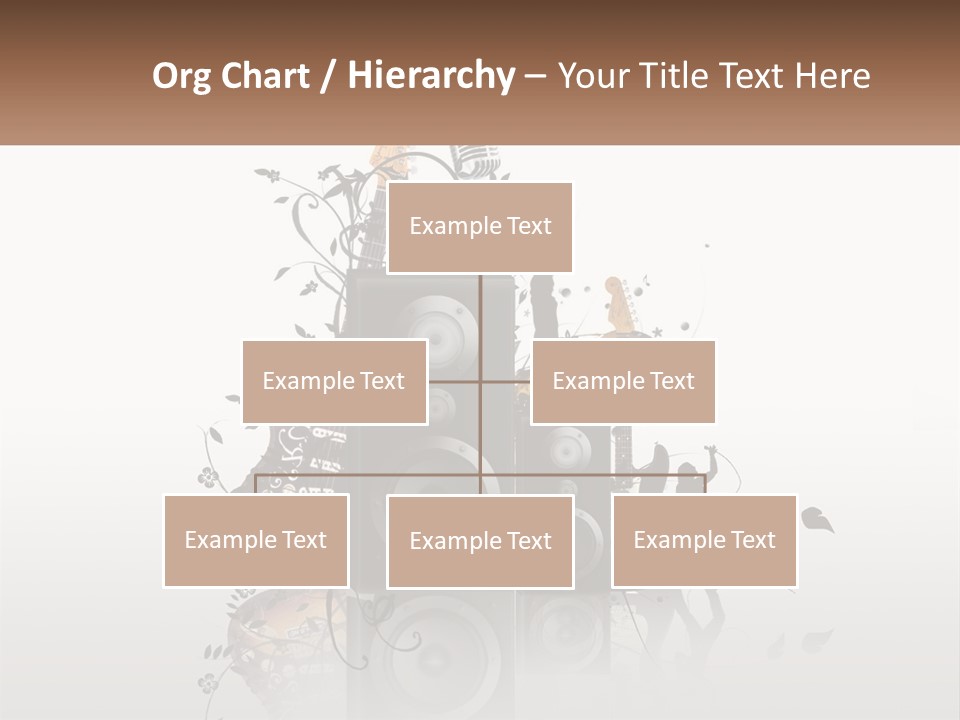 A Speaker With Music Notes And A Guitar In The Background PowerPoint Template