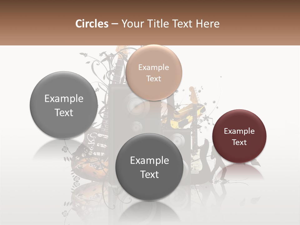 A Speaker With Music Notes And A Guitar In The Background PowerPoint Template