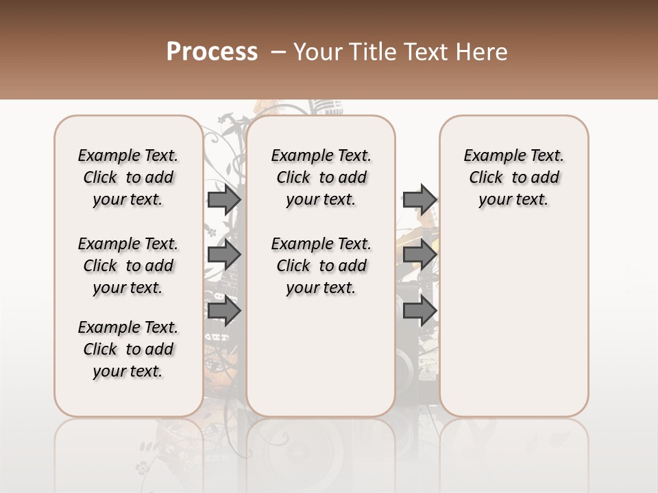A Speaker With Music Notes And A Guitar In The Background PowerPoint Template