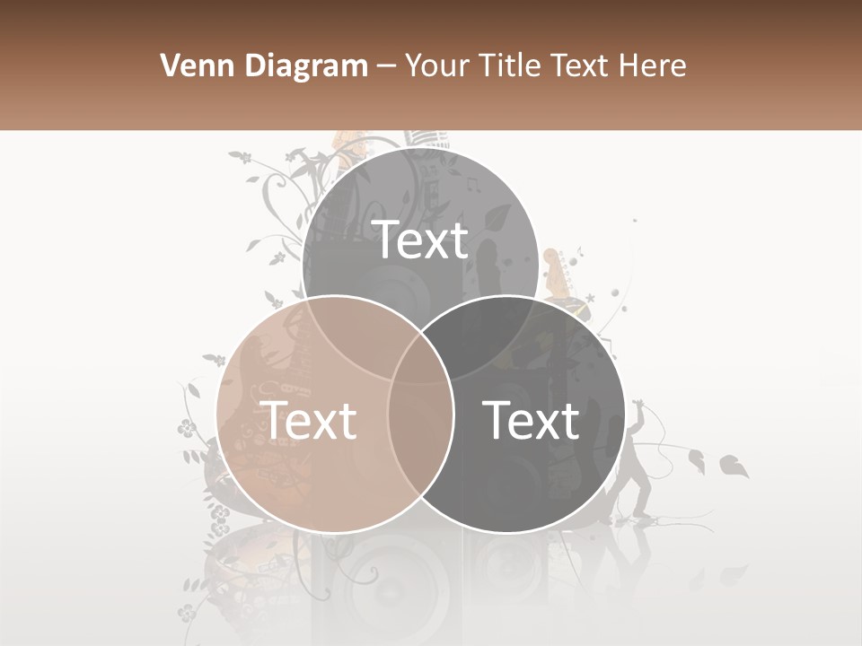 A Speaker With Music Notes And A Guitar In The Background PowerPoint Template