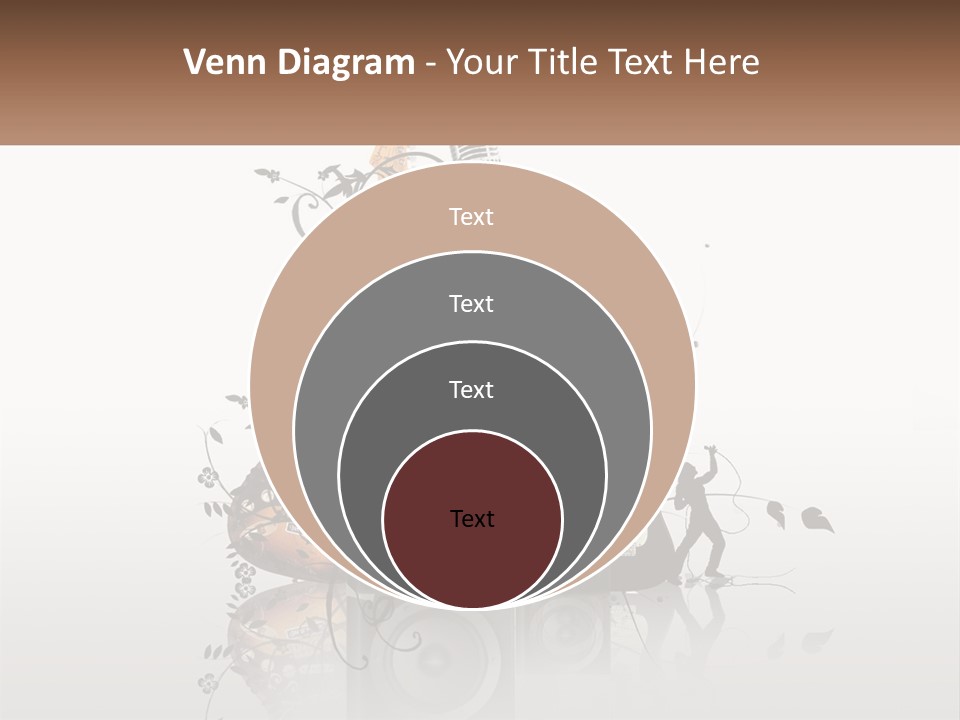 A Speaker With Music Notes And A Guitar In The Background PowerPoint Template