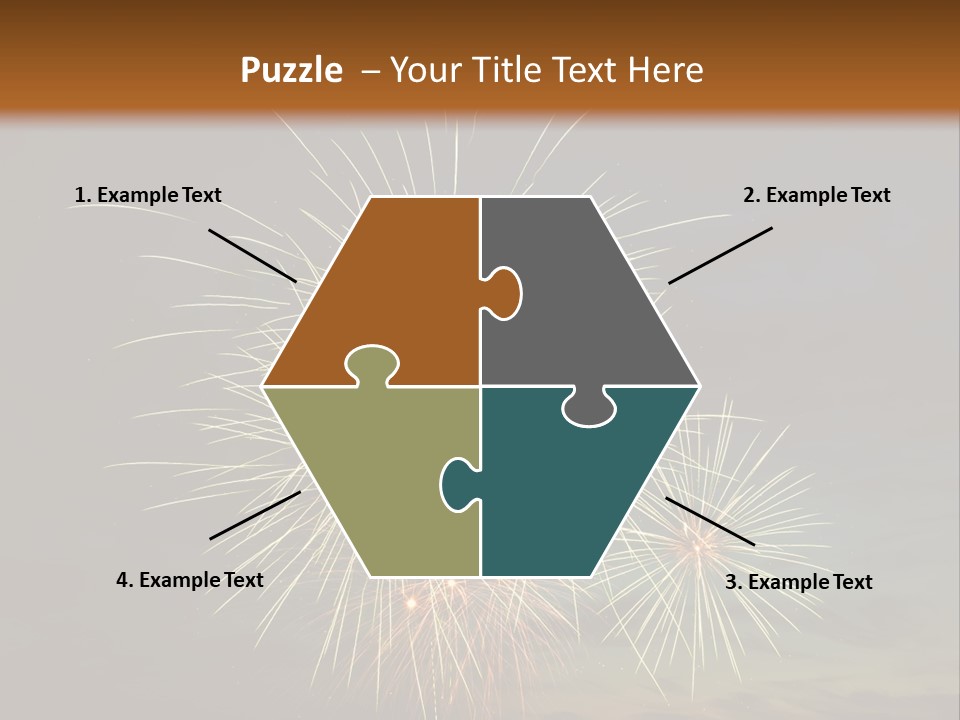 A Fireworks Display With A Sky Background PowerPoint Template