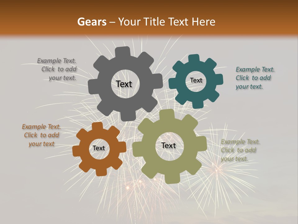 A Fireworks Display With A Sky Background PowerPoint Template