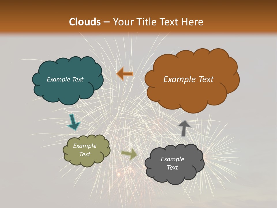 A Fireworks Display With A Sky Background PowerPoint Template