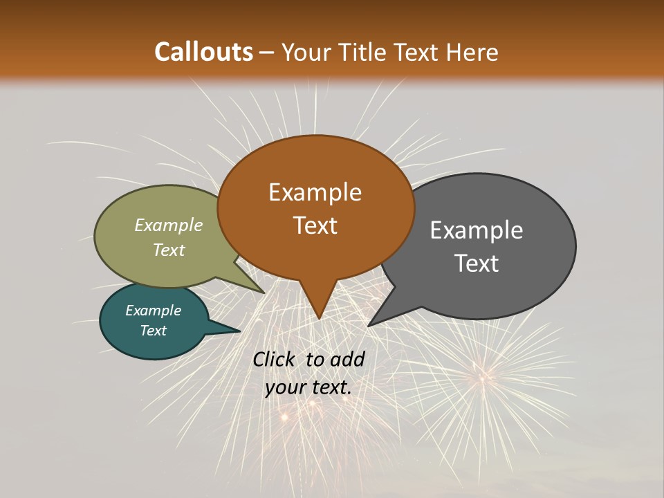 A Fireworks Display With A Sky Background PowerPoint Template