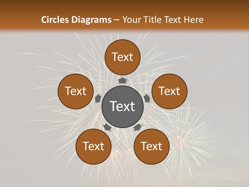 A Fireworks Display With A Sky Background PowerPoint Template