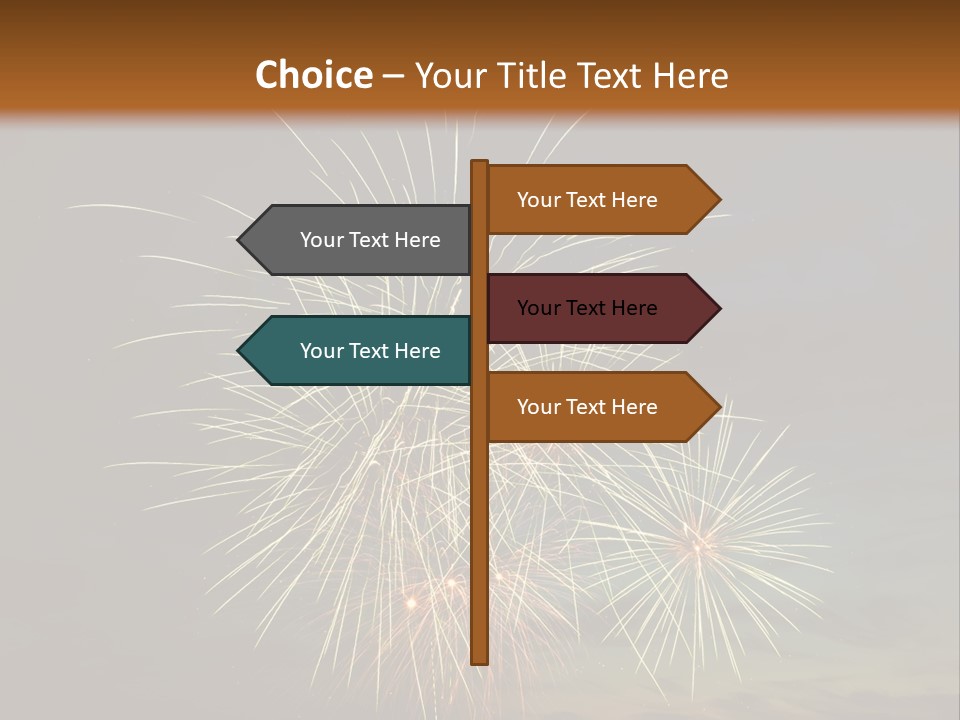 A Fireworks Display With A Sky Background PowerPoint Template