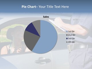 A Woman Sitting In A Car Talking To A Man PowerPoint Template