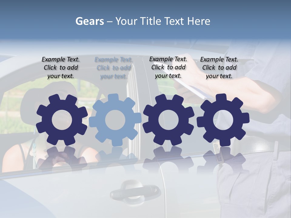 A Woman Sitting In A Car Talking To A Man PowerPoint Template